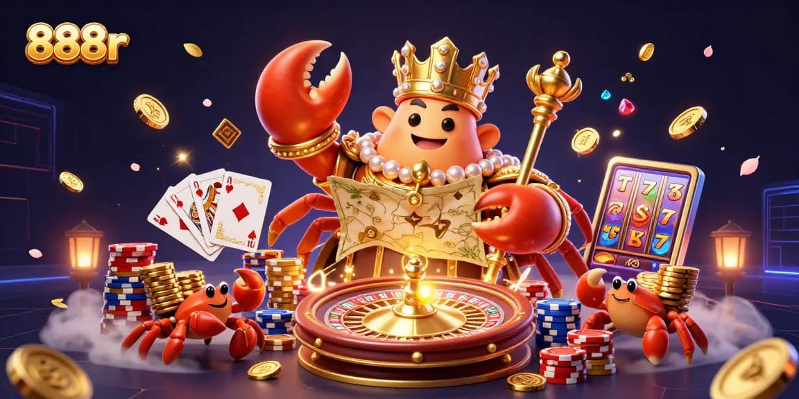 Experience lively gameplay with the 888r casino where treasures await amidst a vibrant scene.