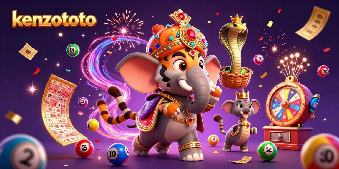 Experience Kenzototo's lively lottery scene with colorful elements and winning prizes!