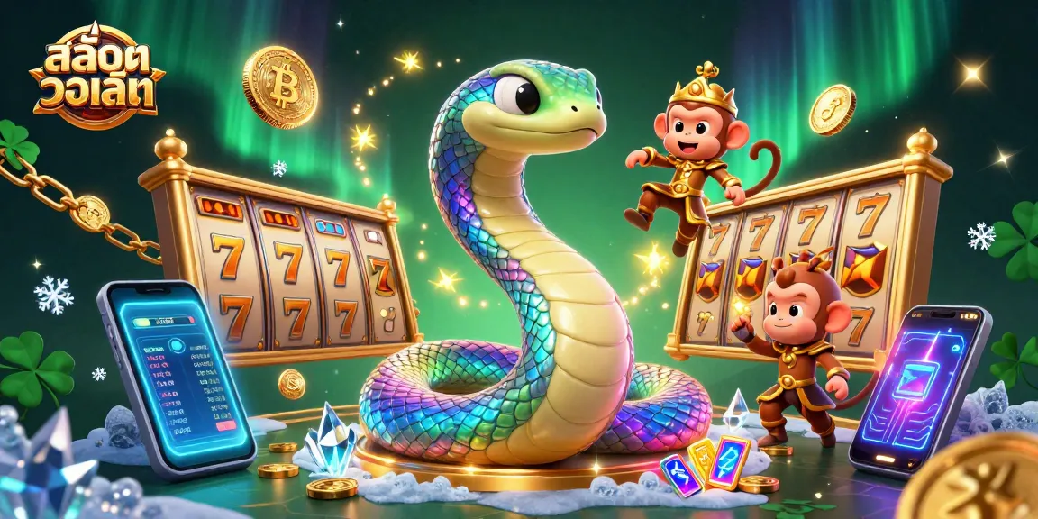 Experience สล็อตวอเลท action in a vibrant 3D scene full of slot machines and crypto elements.