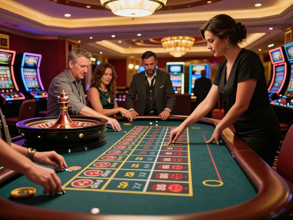 Players engaging in an exciting roulette game at Jilipinas casino, experiencing thrilling bets and vibrant atmosphere.