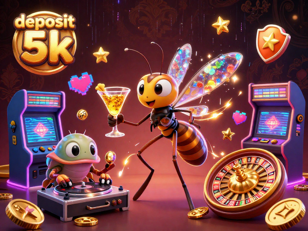 Place bets and win big with our deposit 5k themed casino illustration showcasing vibrant gaming elements.