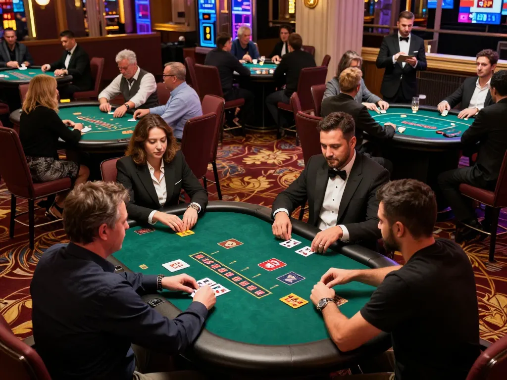 Experience high-stakes gameplay at trang chủ Net88, featuring an exciting blackjack table scene with engaged players.
