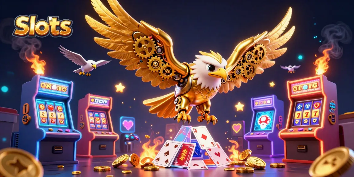 Experience dynamic Slots action with a cybernetic eagle and arcade elements in 2026.