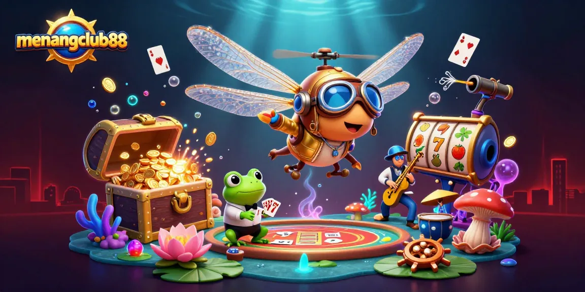 Engage with menangclub88 and enjoy dynamic casino action in this vibrant 3D illustration.