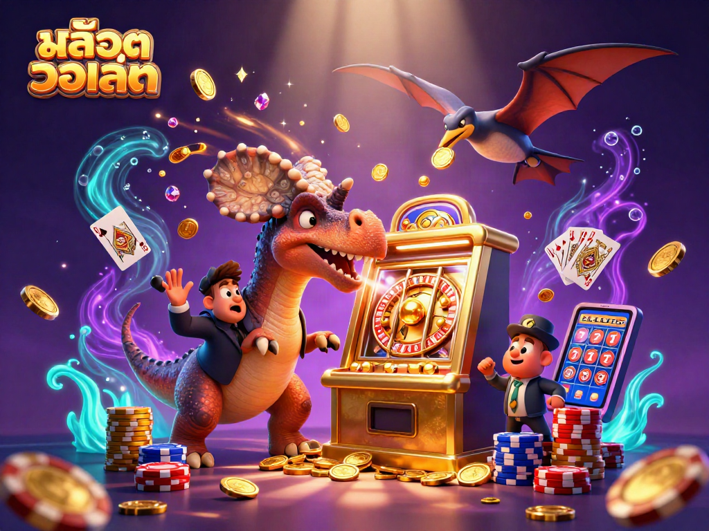 Engage with สล็อตวอเลท through a thrilling scene of dinosaurs and jackpot excitement!