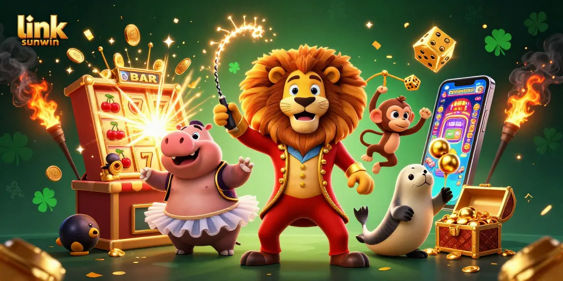 Experience thrilling excitement with link sunwin at this vibrant 3D casino illustration featuring amazing characters and games.