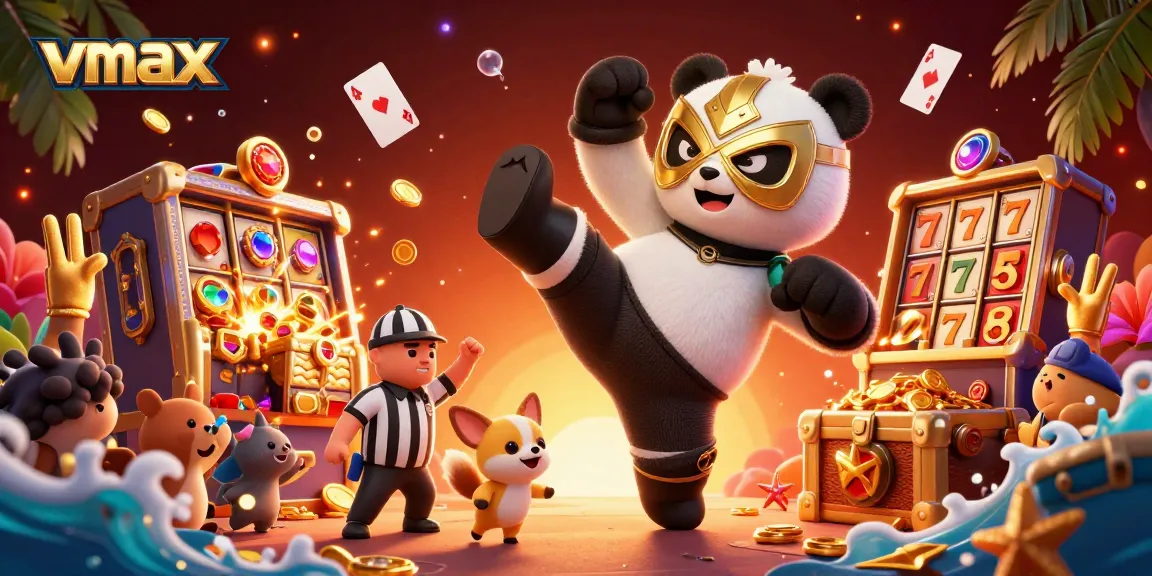 Experience the thrilling excitement of vmax with cartoon characters in a dynamic online casino setting.