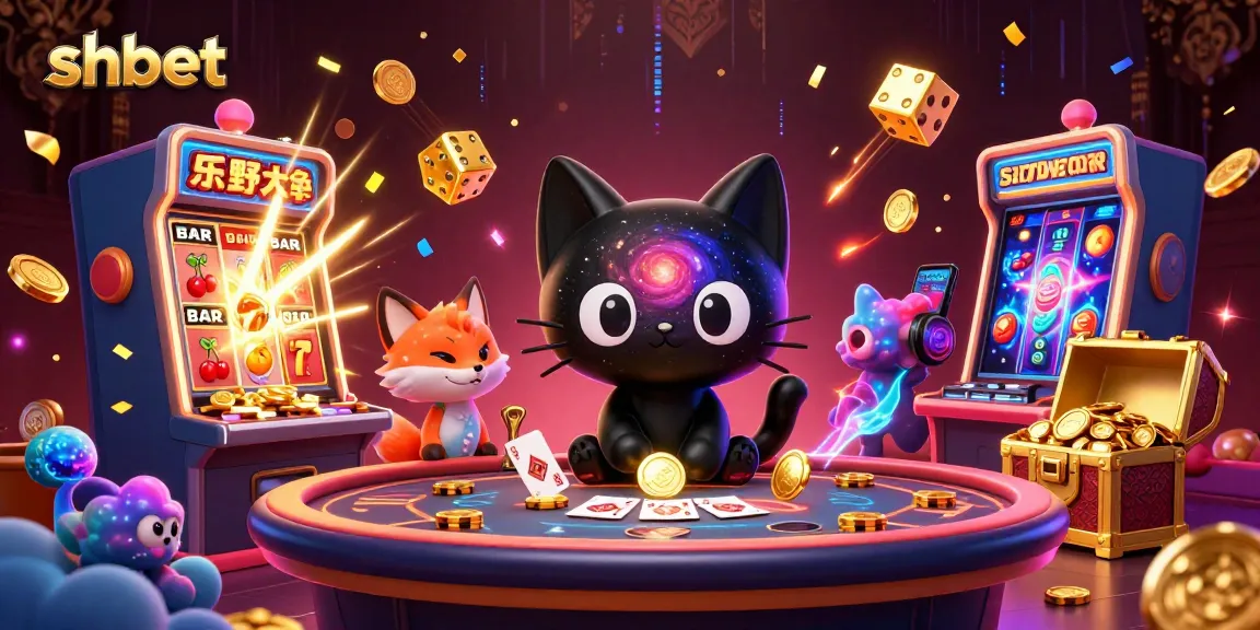 Spin and win at shbet's cosmic casino featuring a black hole cat and jackpot rewards.