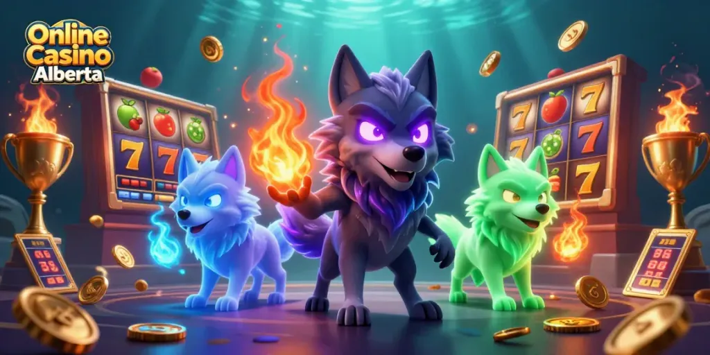 Play exciting games at Online Casino Alberta with vibrant characters and dynamic casino elements.