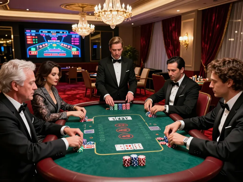 Free credit baccarat game scene with players enjoying an exciting casino atmosphere