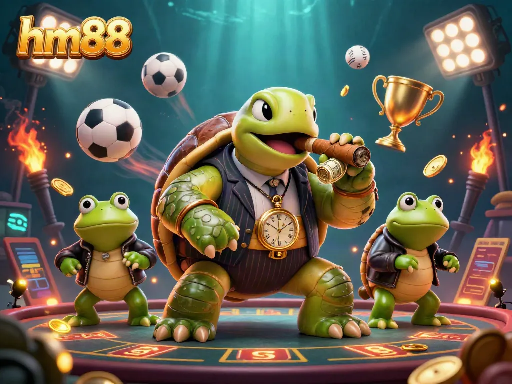 Experience immersive gaming action at hm88 with a unique casino scene featuring animated characters and dynamic elements.