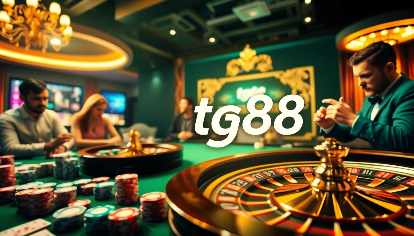 Experience the thrill of casino gaming with tg88 engaging poker players at vibrant tables.